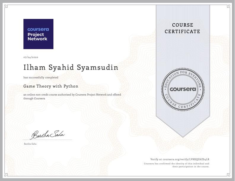 Coursera - Game Theory with Python